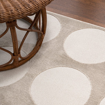 Adrian Modern Geometric Circle Dot High-Low Area Rug